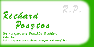 richard posztos business card